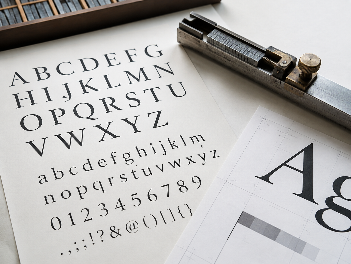 Modern type specimen and composing tool