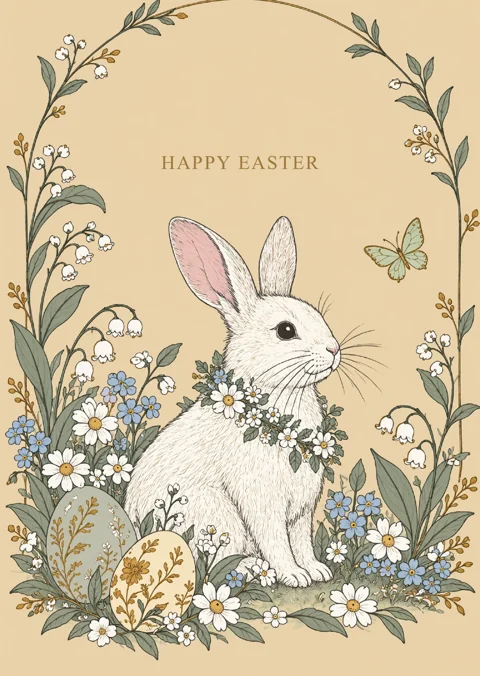 Spring Garden Rabbit — HAPPY EASTER