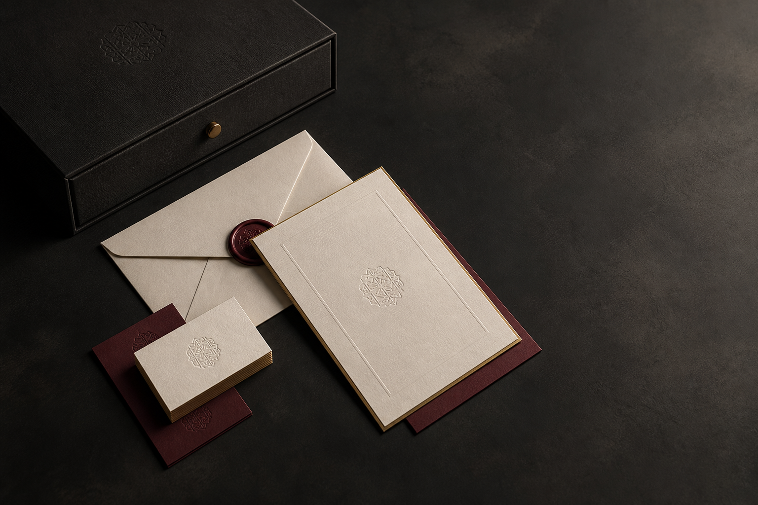 A finished Estienne stationery suite ready for delivery